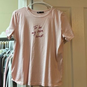 Pink Zara graphic tee size S! Worn once!!